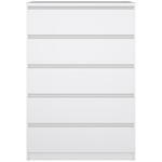 Ladekast Naia - hoogglans wit - 5 lades