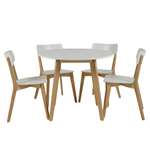 Eethoek Aalborg (4 stuks) - wit/eiken