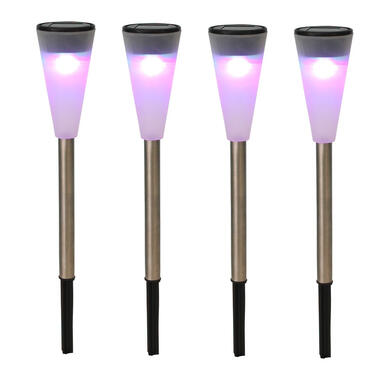 Tuinverlichting prikspot - LED - gekleurd - RVS - 36 cm product