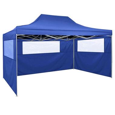 vidaXL Tente pliable avec 3 parois 3 x 4,5 m Bleu product