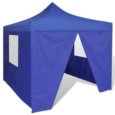 vidaXL Tente pliable avec 4 parois Bleu 3 x 3 m product