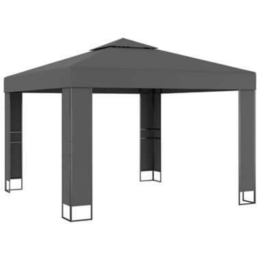 vidaXL Tonnelle avec toit double 3x3 m Anthracite product