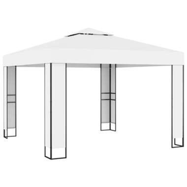vidaXL Tonnelle avec toit double 3x3 m Blanc product