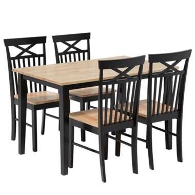 Ensemble salle à manger 4 places en bois noir HOUSTON product