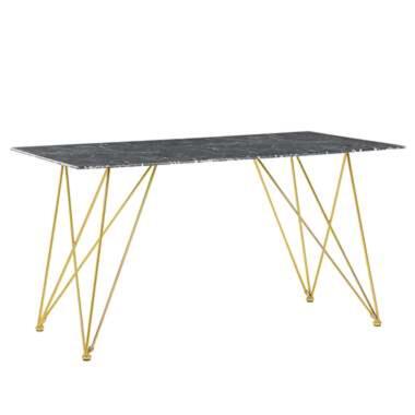 Table à manger effet marbre noir et dorée 140 x 80 cm KENTON product