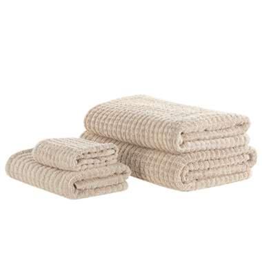 Lot de 4 serviettes de bain en coton beige ATAI product