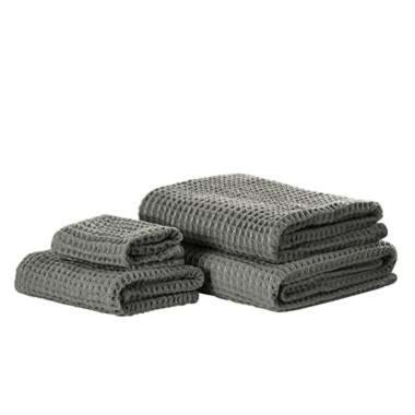Lot de 4 serviettes de bain en coton gris ATAI product