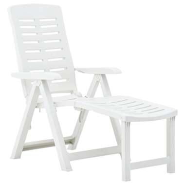 vidaXL Chaise longue pliable Plastique Blanc product