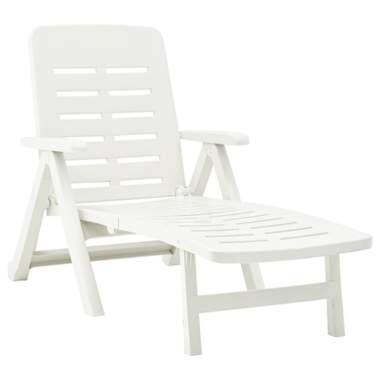 vidaXL Chaise longue pliable Plastique Blanc product