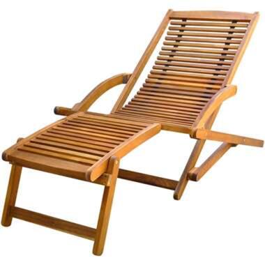 vidaXL Chaise de terrasse avec repose-pied Bois d'acacia solide product