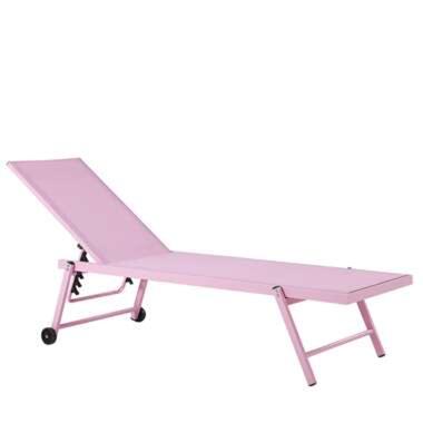 Beliani tuinligstoel PORTOFINO - roze aluminium, textiel product