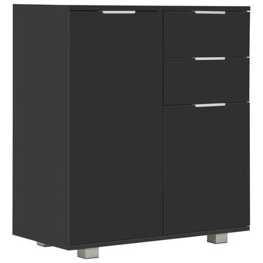 vidaXL Buffet Noir brillant 71x35x80 cm Bois d'ingénierie product