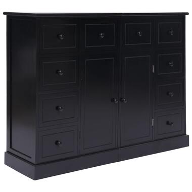 vidaXL Buffet avec 10 tiroirs Noir 113x30x79 cm Bois product