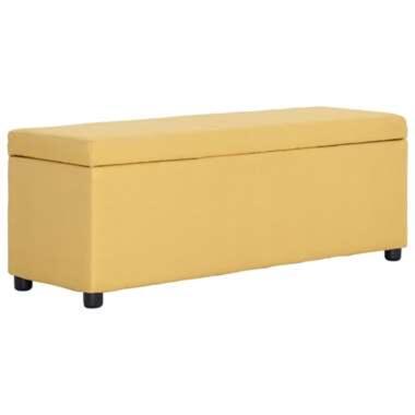 vidaXL Banc avec compartiment de rangement 116 cm Jaune Polyester product