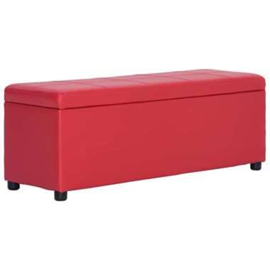 vidaXL Banc avec compartiment de rangement 116 cm Rouge Similicuir product