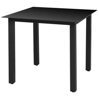 vidaXL Table de jardin Noir 80x80x74 cm Aluminium et verre product