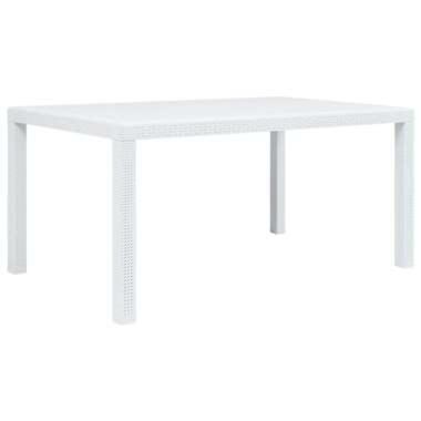 VIDAXL Table de jardin Blanc 150x90x72 cm Plastique Aspect de rotin product