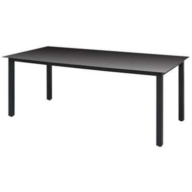 VIDAXL Table de jardin Noir 190 x 90 x 74 cm Aluminium et verre product