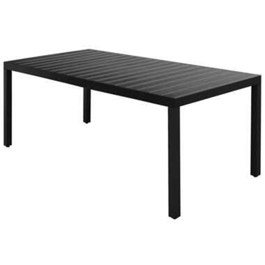 vidaXL Table de jardin Noir 185 x 90 x 74 cm Aluminium et WPC product