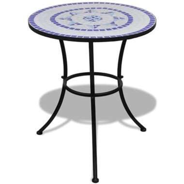 VIDAXL Table de bistro Bleu et blanc 60 cm Mosaïque product