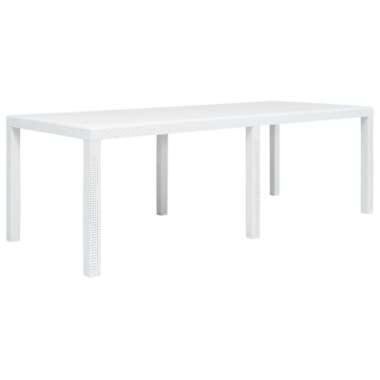 VIDAXL Table de jardin Blanc 220x90x72 cm Plastique Aspect de rotin product