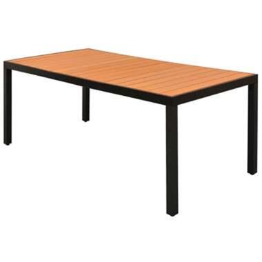 vidaXL Table de jardin Marron 185 x 90 x 74 cm Aluminium et WPC product