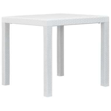 VIDAXL Table de jardin Blanc 79x79x72 cm Plastique Aspect de rotin product