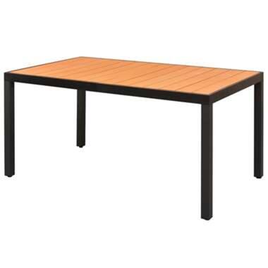 vidaXL Table de jardin Marron 150 x 90 x 74 cm Aluminium et WPC product