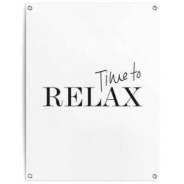Tuinposter Time to Relax 80x60 cm Zwart-Wit Canvas product