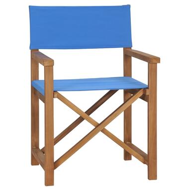 vidaXL Chaise de metteur en scène Bois de teck solide Bleu product