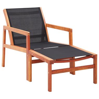 vidaXL Chaise de jardin et repose-pied Eucalyptus solide et textilène product