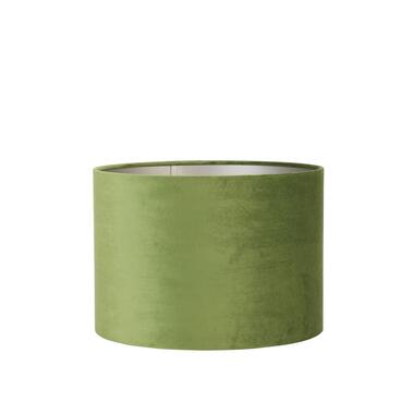 Cilinder Lampenkap Velours - Olive Green - Ø35x30cm product
