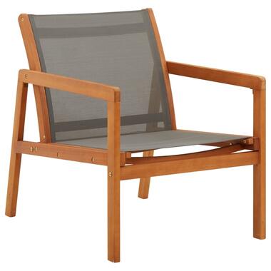 vidaXL Chaise de jardin Gris Bois d'eucalyptus solide et textilène product