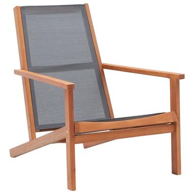 vidaXL Chaise de jardin Gris Bois d'eucalyptus solide et textilène product