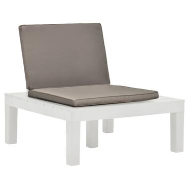 vidaXL Chaise de salon de jardin avec coussin Plastique Blanc product