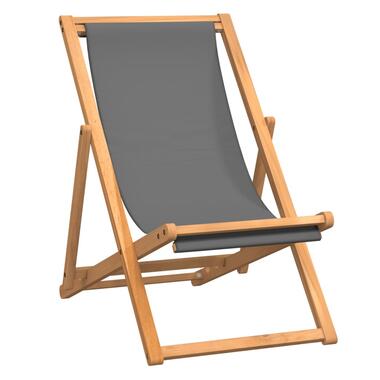 vidaXL Chaise de plage pliable Bois de teck solide Gris product