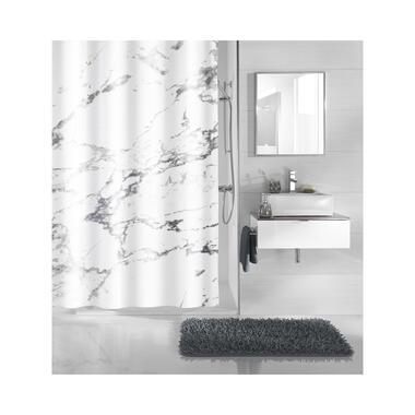 Kleine Wolke Douchegordijn Marble 180x200 cm wit en grijs product