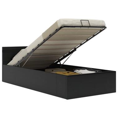 vidaXL Bedframe met opslag hydraulisch LED kunstleer zwart 100x200 cm product