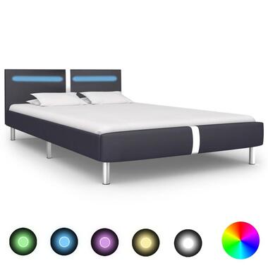 vidaXL Cadre de lit avec LED Noir Similicuir 120 x 200 cm product
