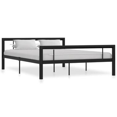 vidaXL Cadre de lit Noir et blanc Métal 160 x 200 cm product