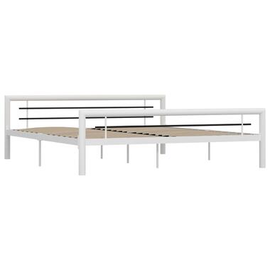 vidaXL Bedframe metaal wit en zwart 180x200 cm product