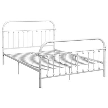 vidaXL Cadre de lit sans matelas et tête de lit blanc métal 160x200 cm product