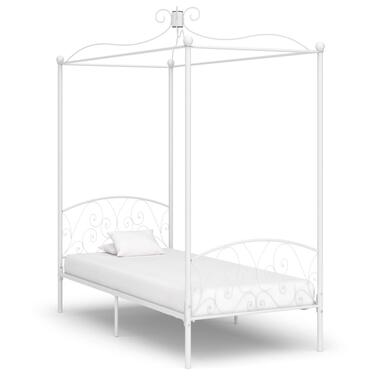 vidaXL Cadre de lit à baldaquin Blanc Métal 90 x 200 cm product