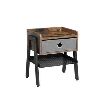 Parya Home - Bijzettafel - Vintage Nachtkastje - Industrieel - Bruin - 35x42x0 product