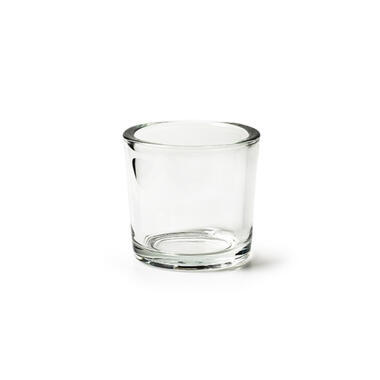 Waxinelichtjeshouder - glas - transparant - 12 cm product