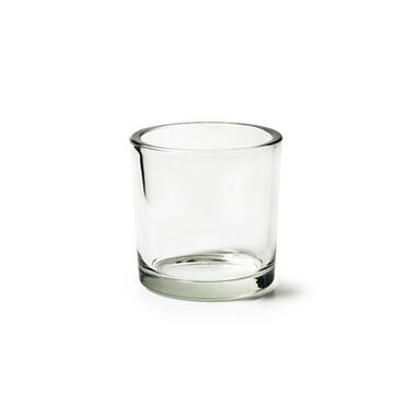 Waxinelichtjeshouder - glas - transparant - 14 cm product