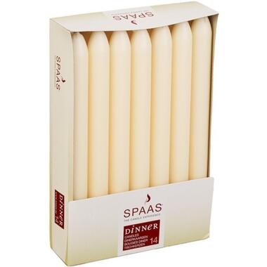 Candles by Spaas Dinerkaarsen - wit - 14 stuks - 22 cm - 8 branduren product