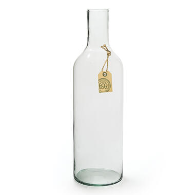 Bellatio design Vaas - flesvormig - gerecycled glas - 15 x 53 cm product