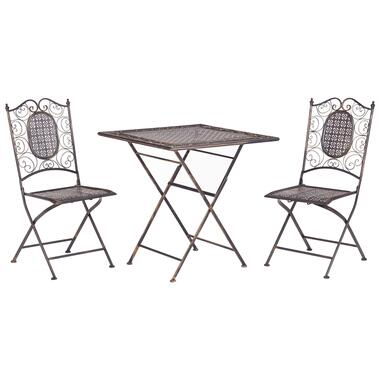 Ensemble de terrasse bistrot table avec deux chaises en acier noir BORMIO product