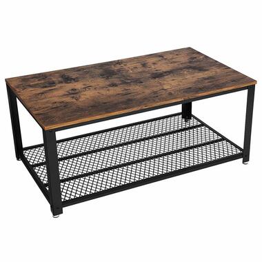 Table basse - table basse industrielle - brun rustique et noir - 106.2x60.2x45cm product